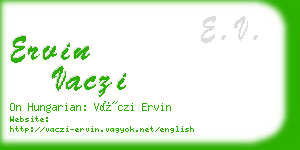 ervin vaczi business card
